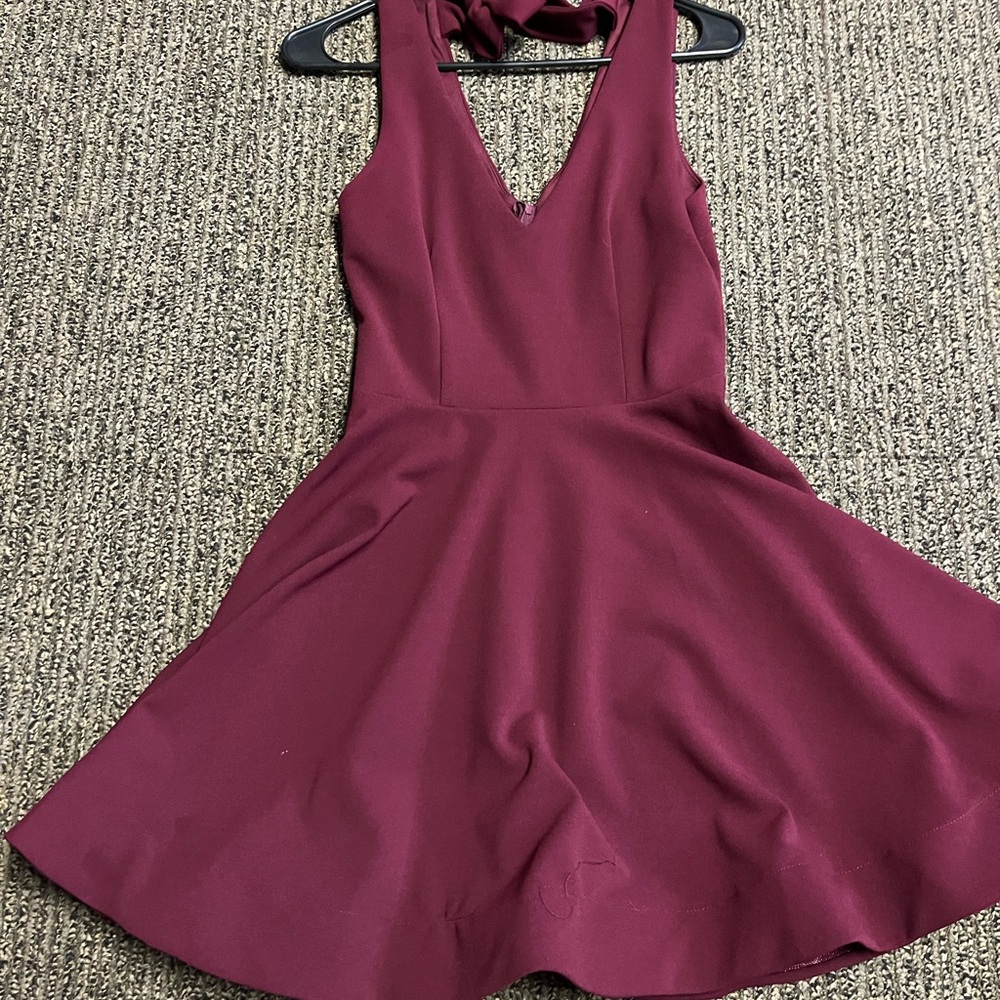B. Smart Red Fit and Flare Mini Dress